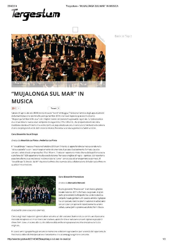 Tergestum » “MUJALONGA SUL MAR” IN MUSICA